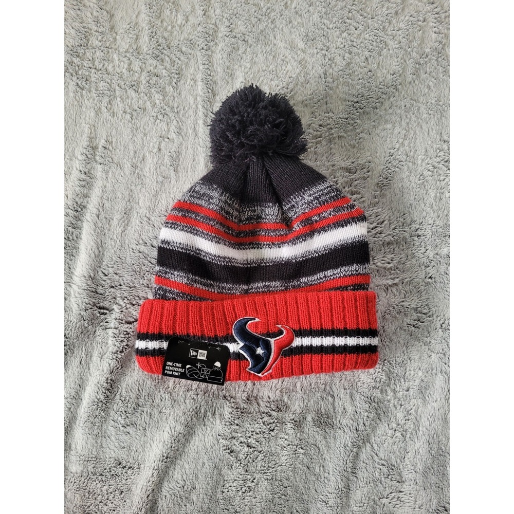 Houston Texans New Era NFL Officially Licensed Cuffed Knit Pom Beanie Hat OSFM